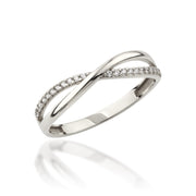 14K Solid Gold Criss Cross Ring Y312