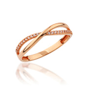 14K Solid Gold Criss Cross Ring Y312