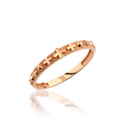 14K Solid Gold Band Cross Ring Y306