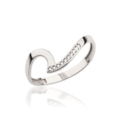 14K Solid Gold Wave Ring Y291