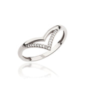 14K Solid Gold V Ring Y302