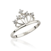 14K Solid Gold Crown Ring Y344