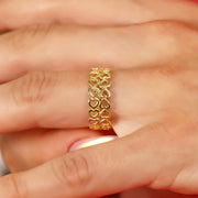 14K Solid Gold Heart Ring Y289