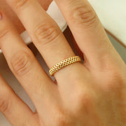 14K Solid Gold Infinity Ring Y323