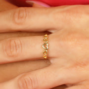 14K Solid Gold Heart Ring Y290