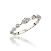 14K Solid Gold Dainty Marquise Stone Ring Y383