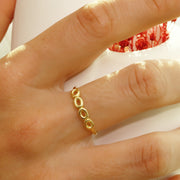 14K Solid Gold Oval Ring Y361