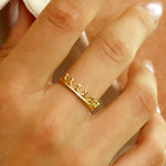 Load image into Gallery viewer, 14K Solid Gold Thin Crown Ring Y315
