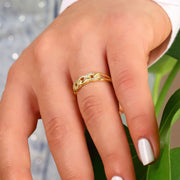 14K Solid Gold Braid Ring Y281