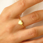 14K Solid Gold Heart Ring Y318