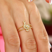 14K Solid Gold Treble Clef Ring Y296