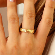 14K Solid Gold Band Cross Ring Y353