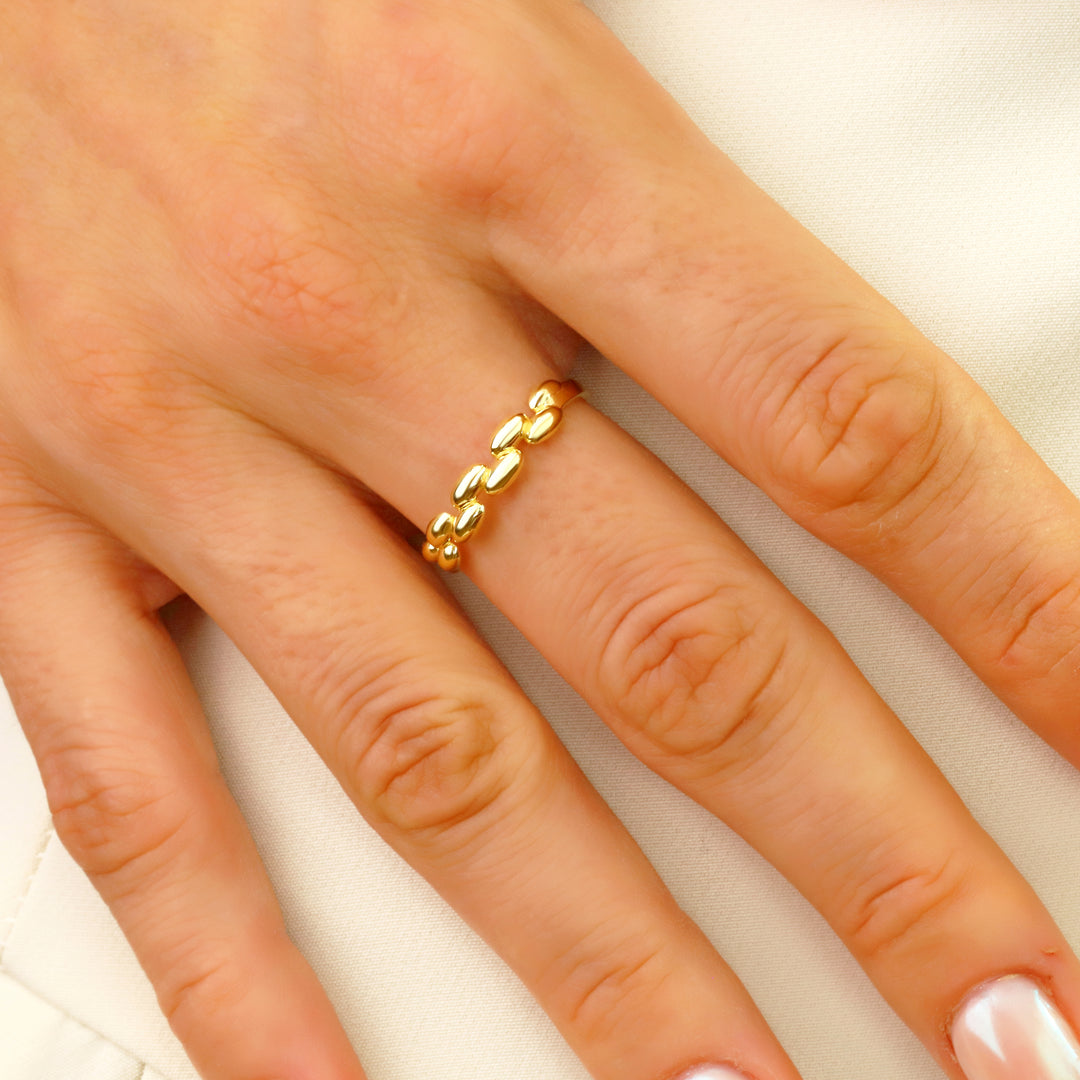 14K Solid Gold Zigzag Ring Y360