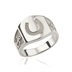 Load image into Gallery viewer, 14K Solid Gold Horseshoe Men Ring EY30

