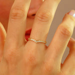 Load image into Gallery viewer, 14K Solid Gold V Ring Y348

