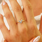 14K Solid Gold Heart Ring Y371