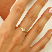 4K Solid Gold Marquis Ring Y370