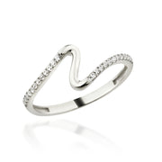 14K Solid Gold Wave Ring Y362