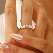 14K Solid Gold Five Stone Ring Y376