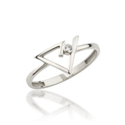 14K Solid Gold Triangle Ring Y364