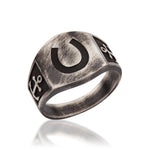 Load image into Gallery viewer, 14K Solid Gold Horseshoe Men Ring EY30
