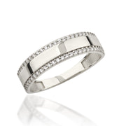 14K Solid Gold Flat Wedding Band Ring Y342