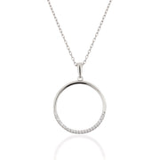 14K Solid Gold Circle Necklace K129