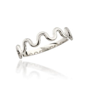 14K Solid Gold Wave Ring Y311