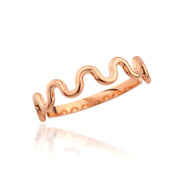 14K Solid Gold Wave Ring Y311