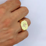 Load image into Gallery viewer, 14K Solid Gold North Star Men Ring EY24

