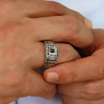 Load image into Gallery viewer, 14K Solid Gold Signet Men Ring EY31
