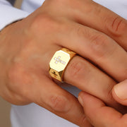 14K Solid Gold Men Cross Ring EY25