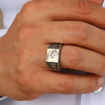 Load image into Gallery viewer, 14K Solid Gold North Star Men Ring EY26
