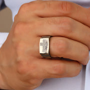 14K Solid Gold Men Cross Ring EY27