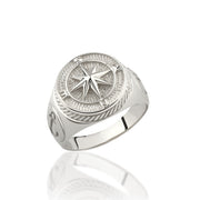 14K Solid Gold Compass Men Ring EY16