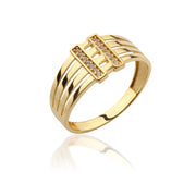 14K Solid Gold Wide Band Ring Y274