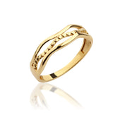 14K Solid Gold Heart Ring Y264