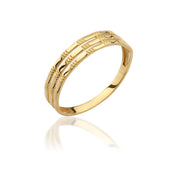 14K Solid Gold Bamboo Band Ring Y267