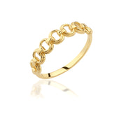 14K Solid Gold Chain Ring Y268