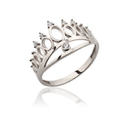 14K Solid Gold Crown Ring Y262