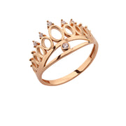 14K Solid Gold Crown Ring Y262