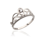 14K Solid Gold Crown Ring Y263