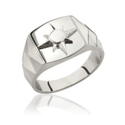 14K Solid Gold North Star Men Ring EY5