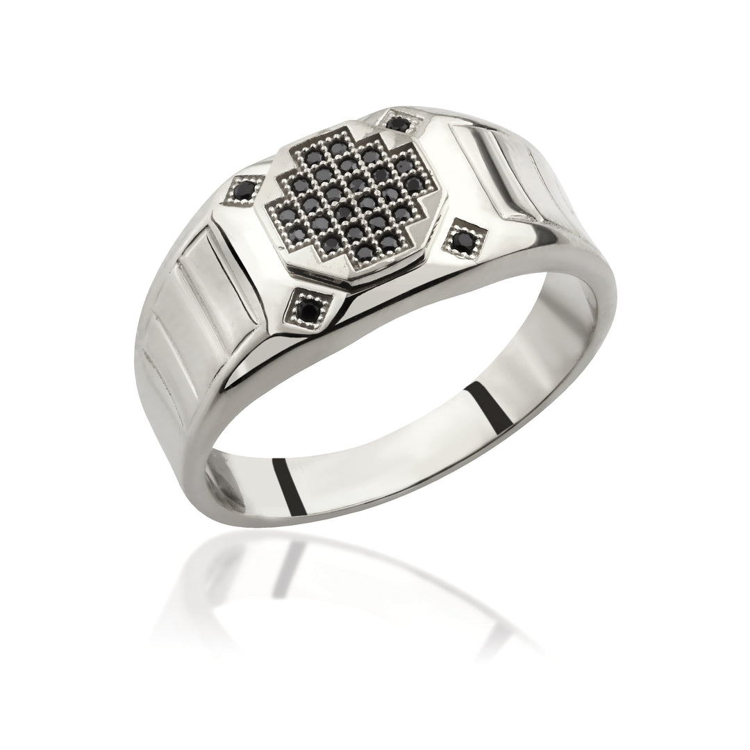 14K Solid Gold Signet Men Ring EY14