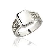 14K Solid Gold Greek Men Ring EY1
