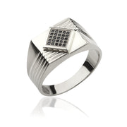 14K Solid Gold Signet Men Ring EY12