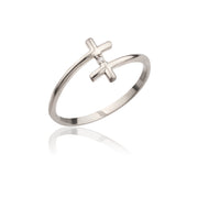 14K Solid Gold Cross Ring Y260