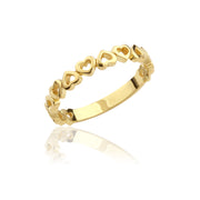 14K Solid Gold Heart Ring Y73