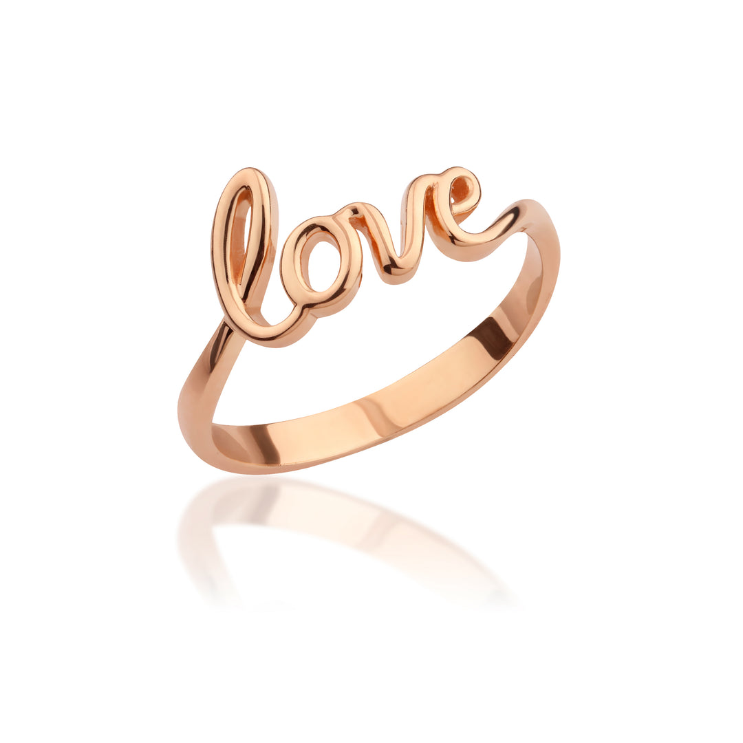 14K Solid Gold Love Ring Y16