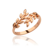 14K Solid Gold Olive Leaf Ring Y72